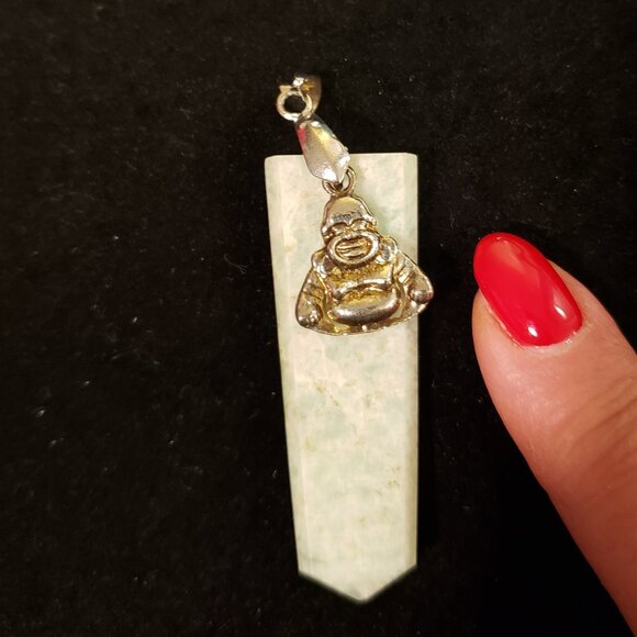 Buddha Necklace Pendant with Precious Stone - Picture 2 of 6